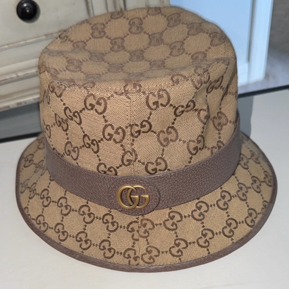 Gucci Accessories - Gucci Beige Monogram Bucket Hat